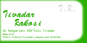 tivadar rakosi business card